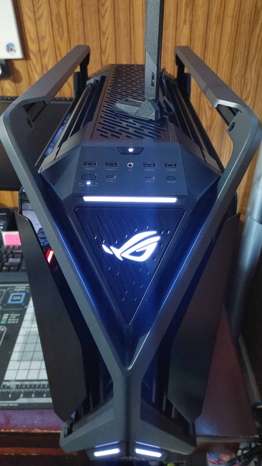 Custom build with illuminated ASUS ROG front panel