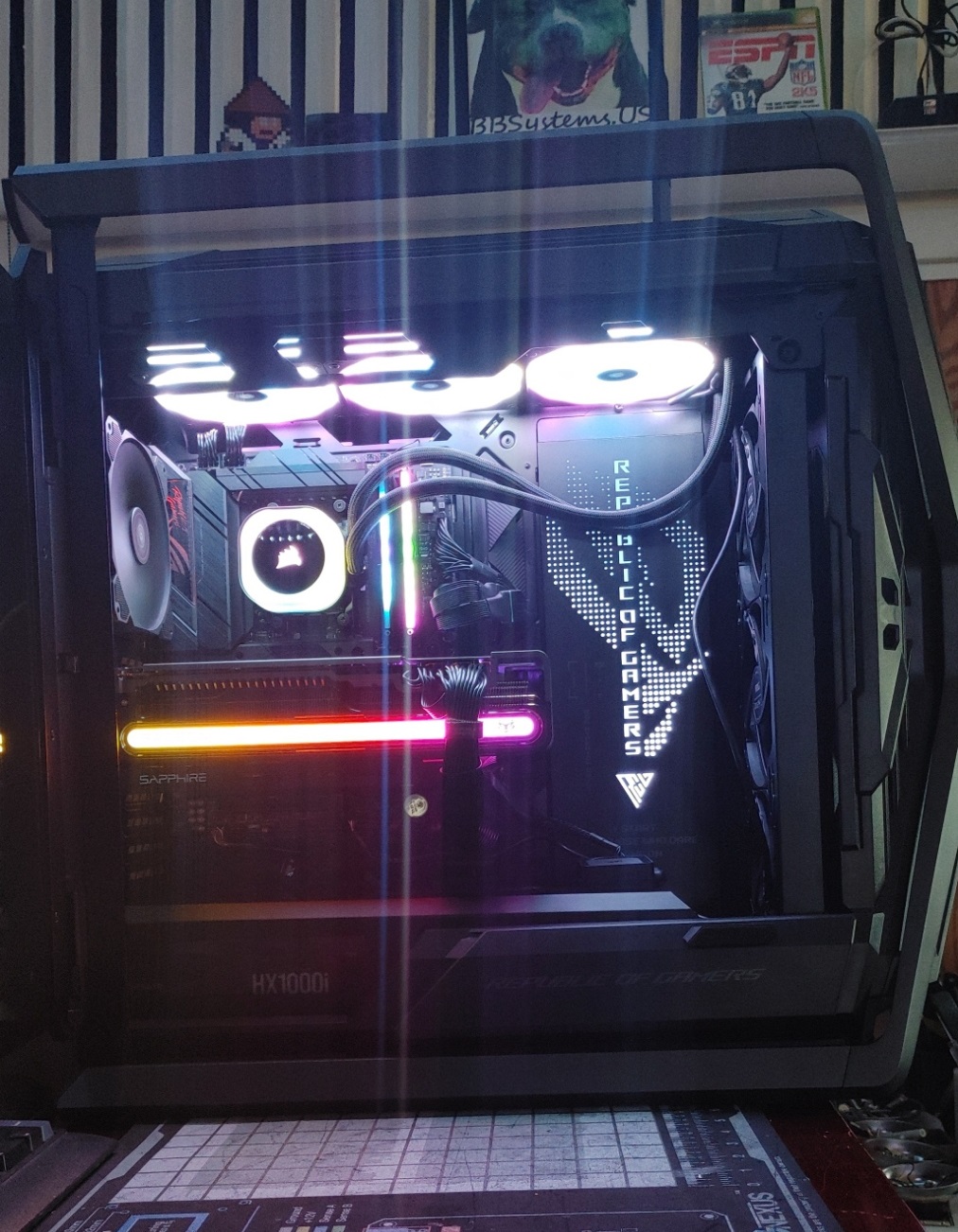 Republic of Gamers themed build with a BBSystems.US decal