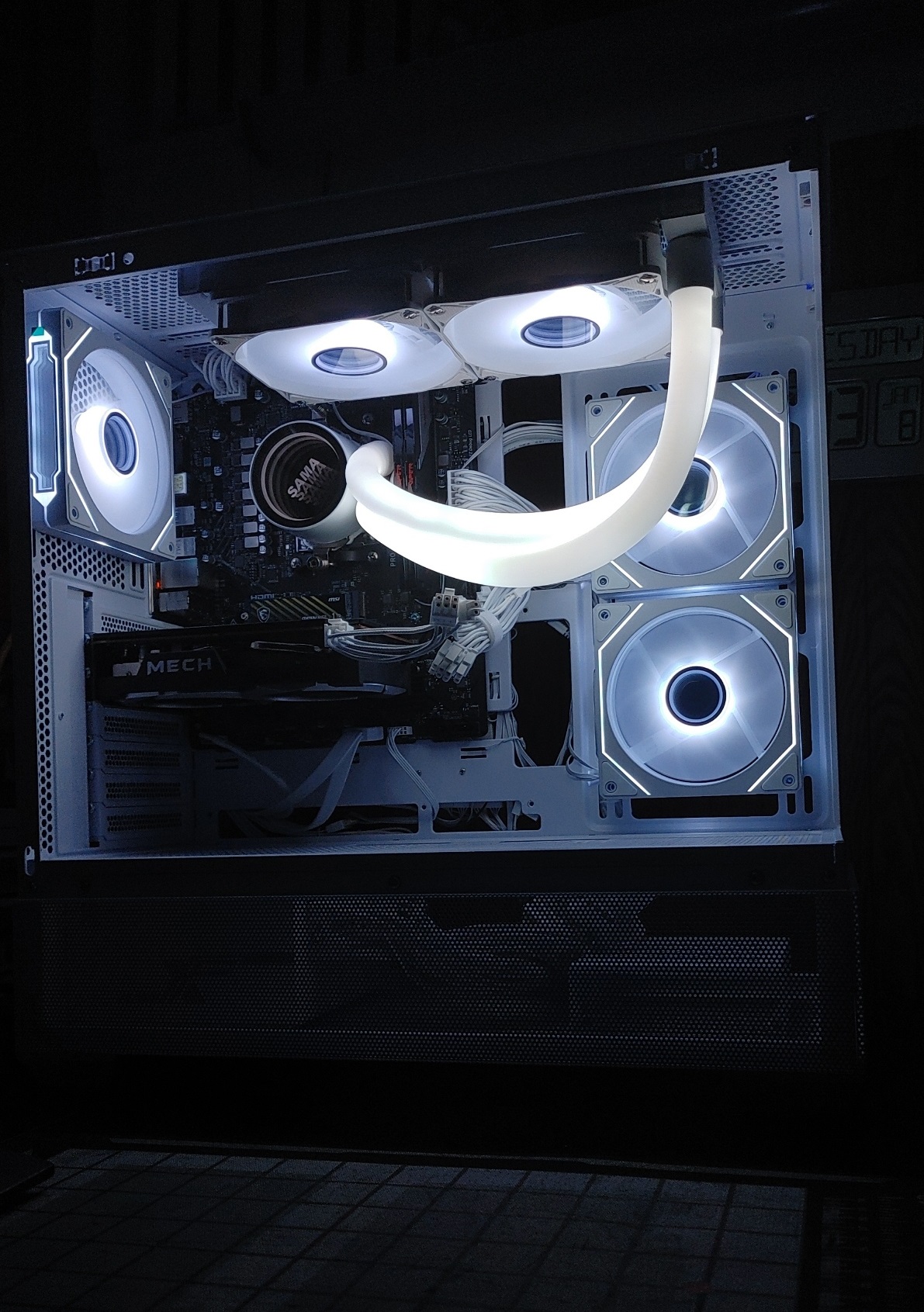All-white custom build with RGB fans